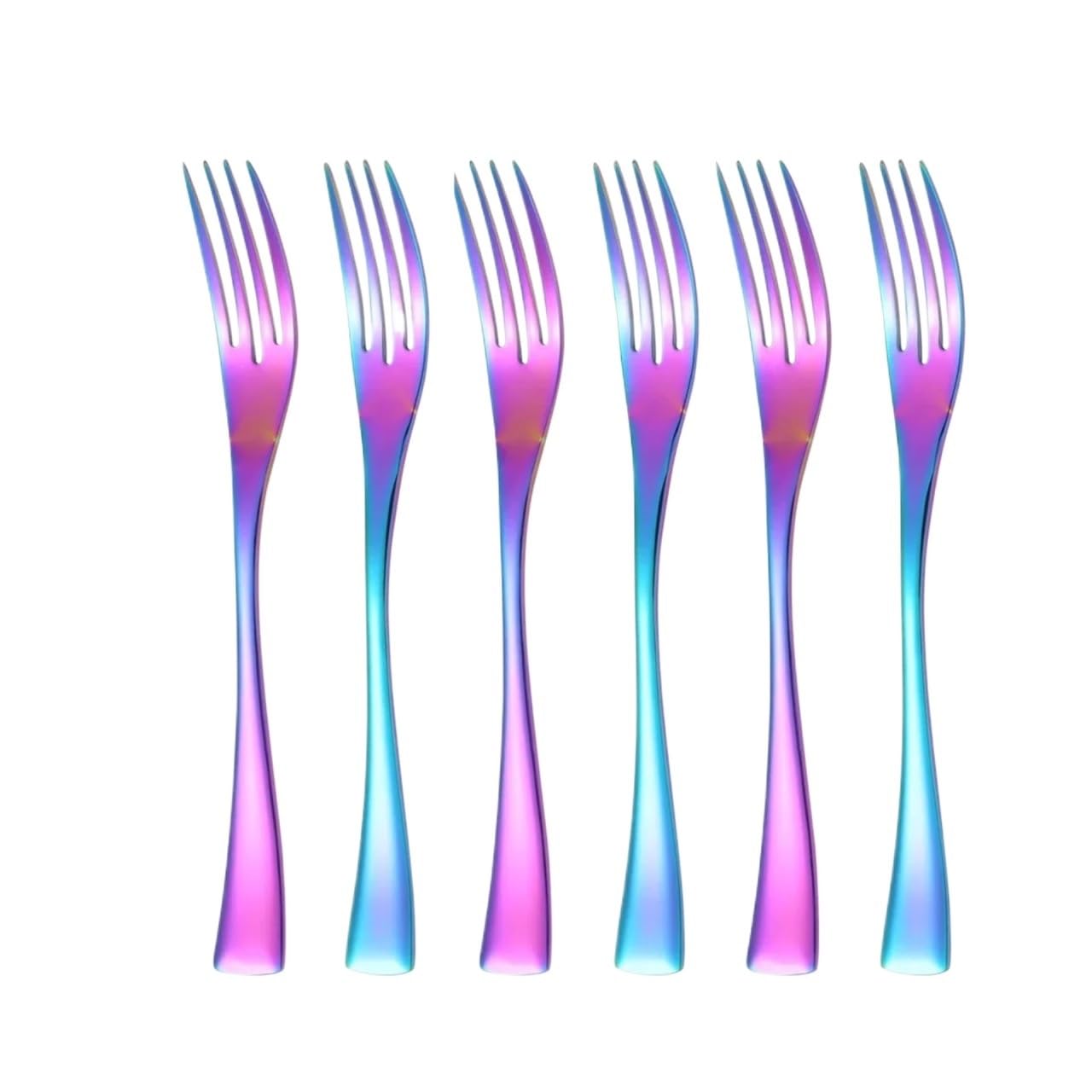 WZPTLKIBAD Stainless Steel Dinner Fork, 6 Piece Mirror Polished Set
