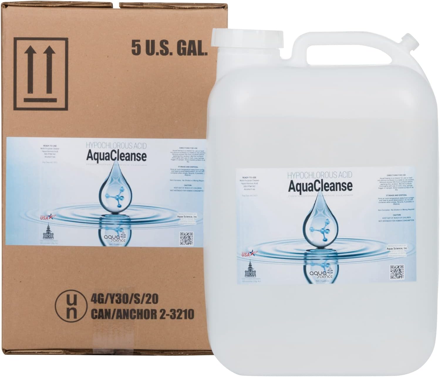 Hypochlorous Acid (5 Gallon Pail) For Cleaning (Dental & Medical Professionals). All Natural HOCL Surface Cleaner For ULV Fogging Machines (Foggers) (5 Gallon Pail)