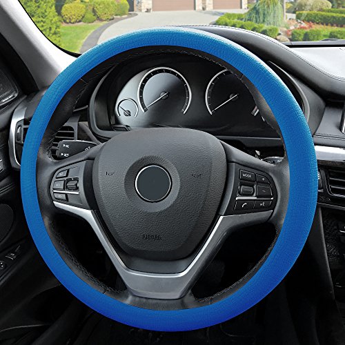 Fh Group Fh3001Darkblue Universal Fit Silicone Snake Pattern With Massaging Grip Dark Blue Steering Wheel Cover Fits Most Cars, Suvs, Trucks, And Vans #TOP19