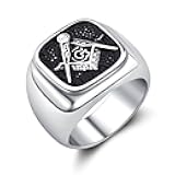 Masonic Ring for Men Freemason Symbol Jewelry Punk Masonic Jewelry Freemason Fan Gifts Religious Amulet Ring