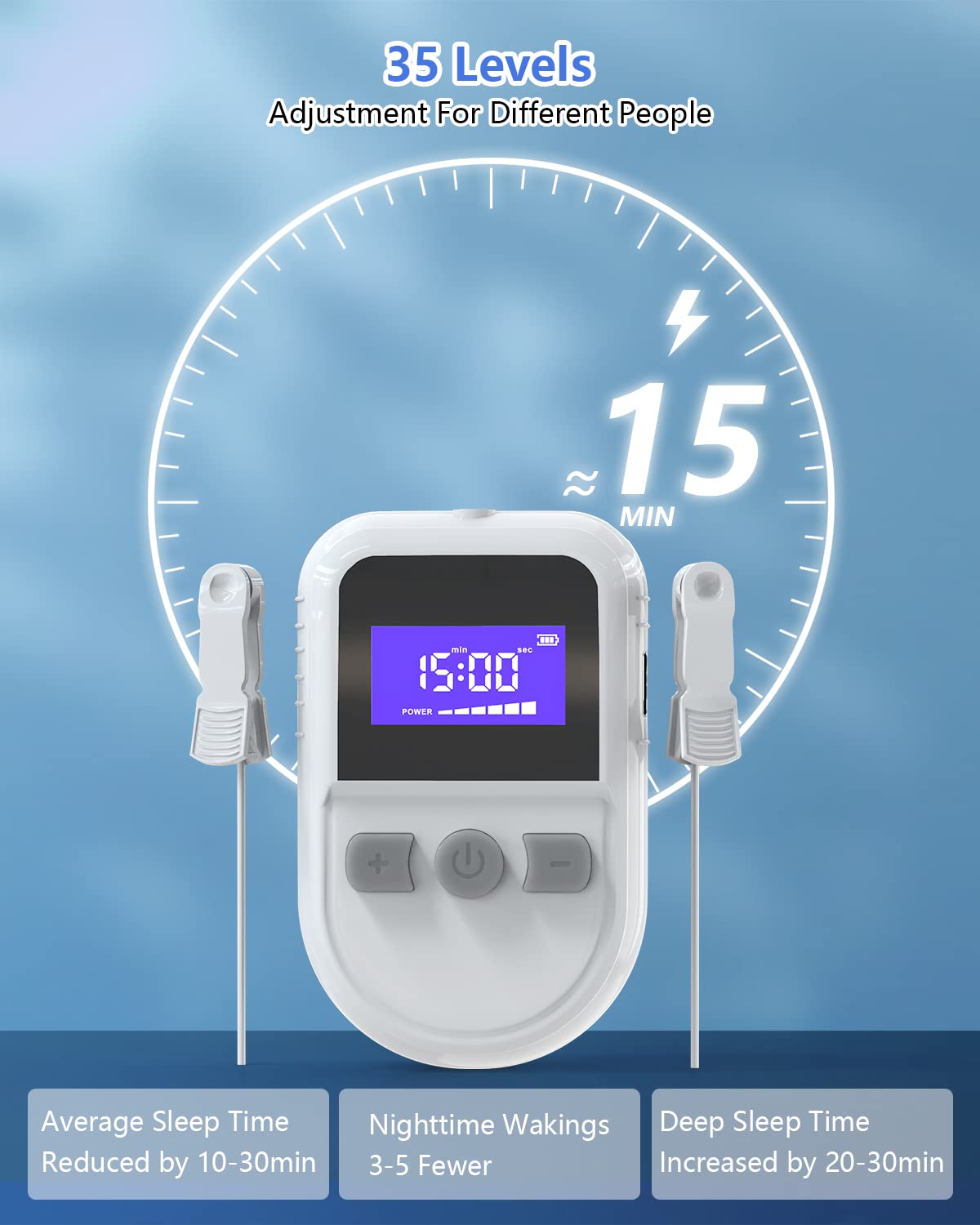 KTS 2.0 CES Einschlafhilfe Therapiegerät mit niederfrequenter Mikrostromstimulation und gepulster kranialer Elektrotherapiestimulation