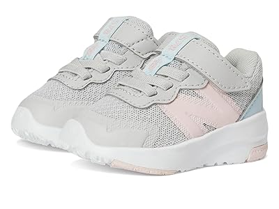 New Balance Kids 578v1 Bungee Lace with Top Strap (Infant/Toddler) Kids Shoes Grey Matter/Shell Pink/Bright Sky : 8.5 Toddler W, Textile