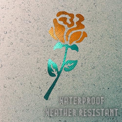 Image of High-Intensity Grade Reflective Rose Car Decal, Customizable, Multiple Colors and Size Options, Orange, 3inches