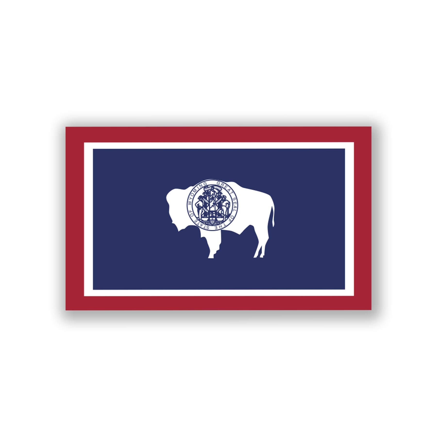 2-Pack Wyoming State Flag Decal Stickers | Official Flag of Wyoming Stickers | 5-Inches by 3-Inches | Premium Quality Vinyl | PD356