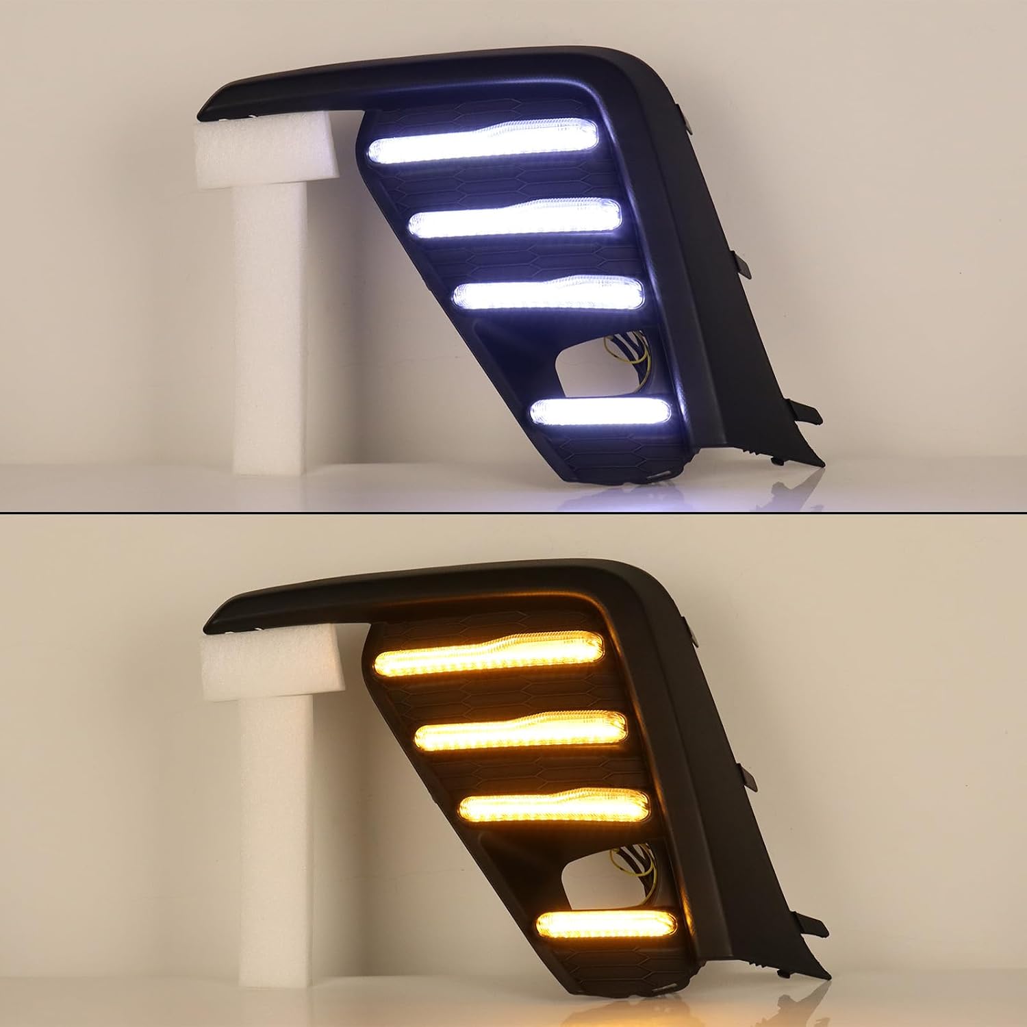Astra Depot Pair LED Fog Light Bezel Textured Black Daytime Running Light & Amber Sequential Turn Signal For Subaru Ascent 2023 2024 2025 2026 Limited/Onyx/Premium/Touring SU1038144, SU1039144