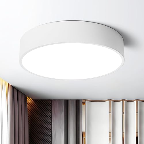 Lámpara LED regulable de montaje empotrado cerca del techo, accesorios de iluminación de sala de estar, lámparas de techo redondas blancas modernas