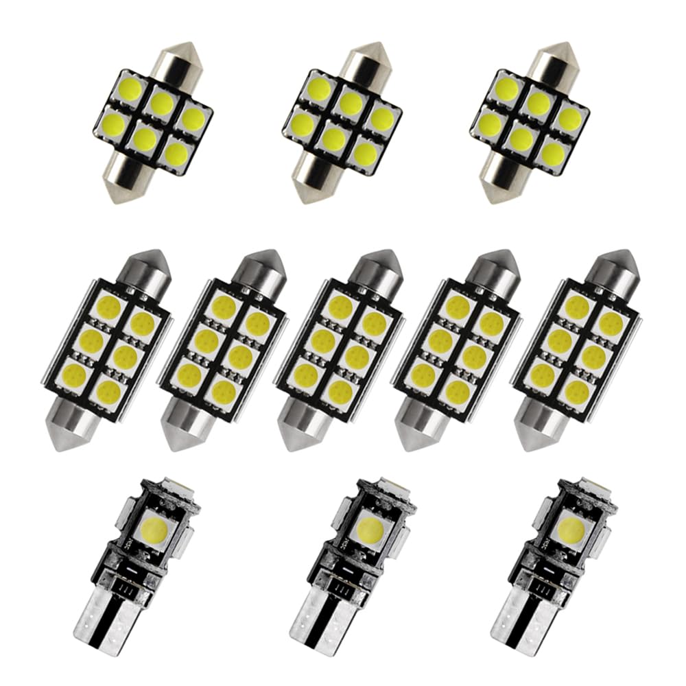 8X-SPEED 11PCS Led Interior Light Bulb 5050 Chip Fit for Hyundai Elantra MK6 2015–2020 Done Read Glove Box Trunk Vanity Mirror Sun Visor Light