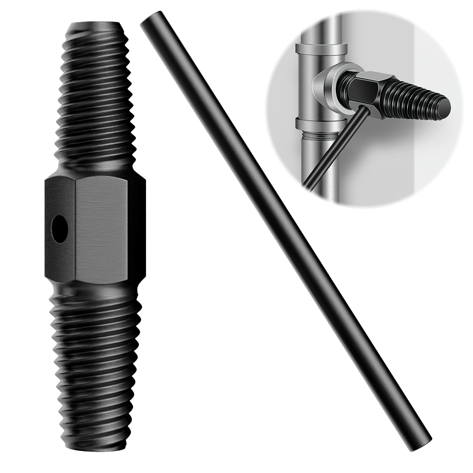 Extractor de Tornillos de Doble Cabeza, Extractor de Tornillos, Herramienta de Extracción para Mangueras de 1/2 Pulgadas, 3/4 Pulgadas, Grifo de Válvula