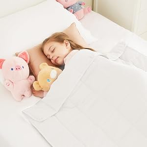 Weighted Blanket - 7 lbs White Heavy Blanket - Breathable Blanket(41 * 60 inches, 7 lbs)