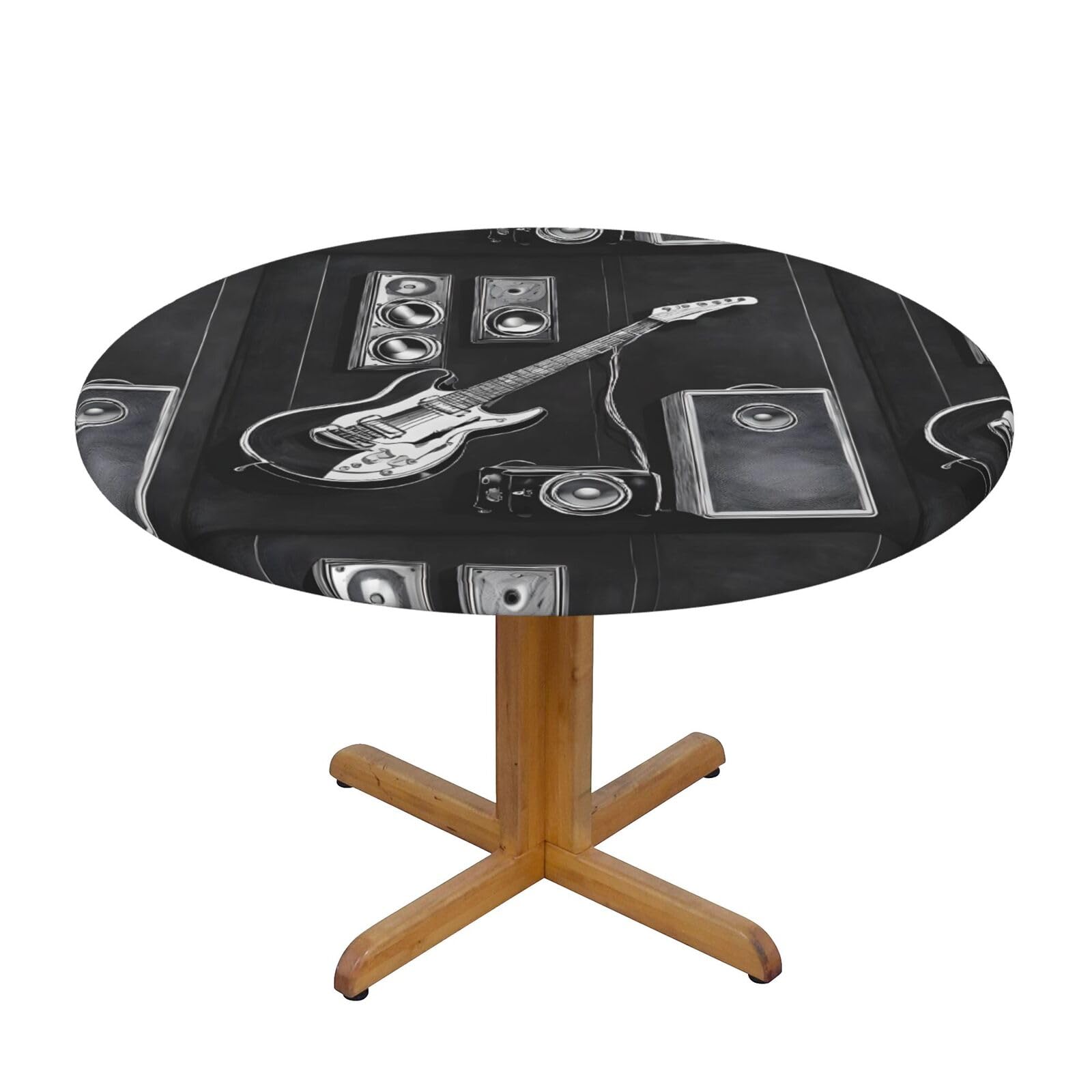 Nappe ronde ajustée élastique 114-127 cm imperméable en polyester design roche d'amour