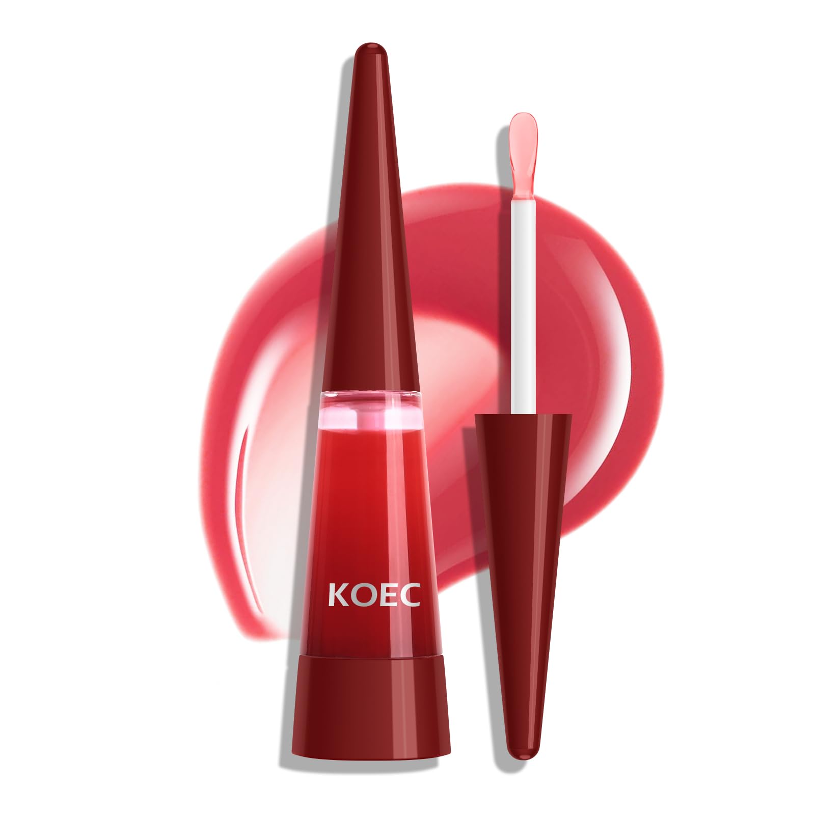 Lip Plumper, Extreme Plumping Lip Fuller, Hydrating and Transparent Lips Balm, Volumizing formula, Youthful Fuller Gloss, Smoother Lips and High Glossy, Non-Sticky-04A Red, 0.21 Fl Oz
