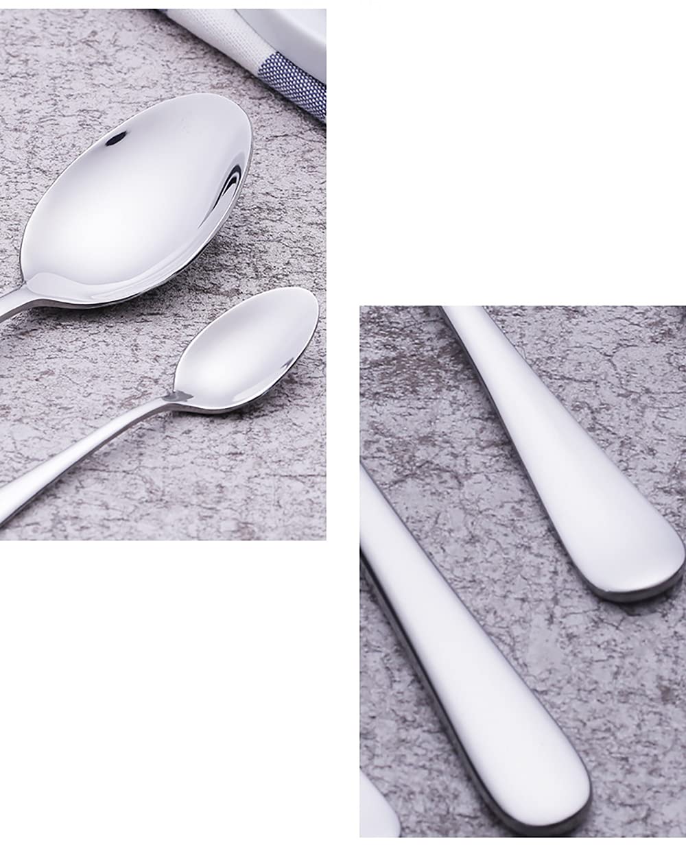 Ensemble De Couverts en Argent, 4 Couteaux en Acier Inoxydable, Fourchette Et Cuillère, Polissage Miroir Exquis, Peut Être Utilisé pour La Salade De Steak Au Restaurant Familial
