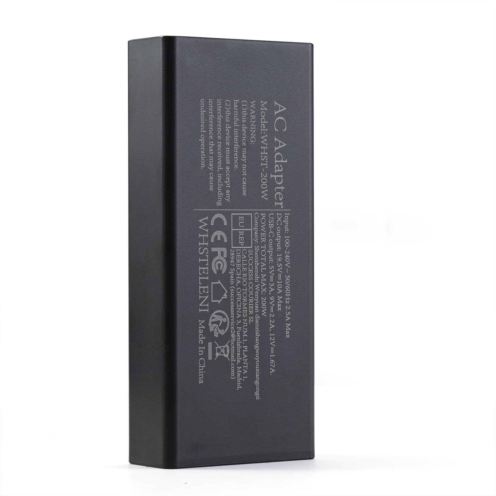 180W Cargador Universal para portátil Acer ASUS Lenovo HP DELL PC Alimentación Adaptador con Puerto USB-C PD de 20W Total 200W.