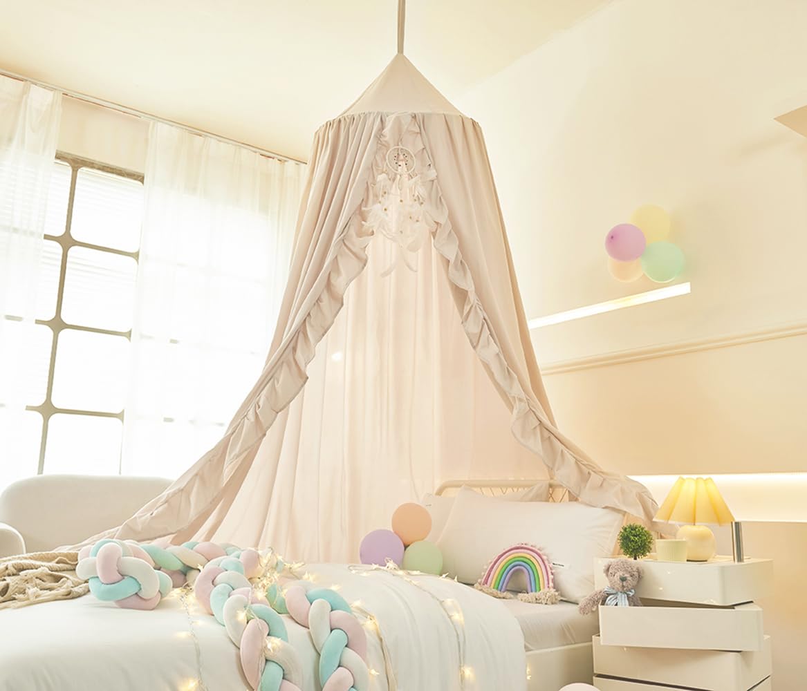 Mengersi Ruffled Canopy Bed Curtains