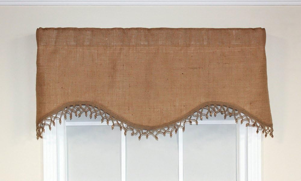 RLF HOME Burlap Cornice Curtain Valance, 50"