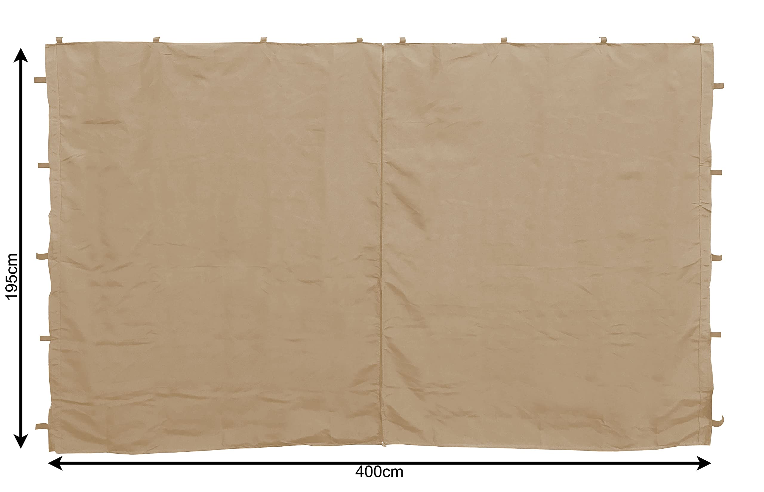 QUICK STAR 2 Pannelli Laterali con Zip 400/300x197cm per padiglioni 3x4m Parete Laterale Beige RAL 1001