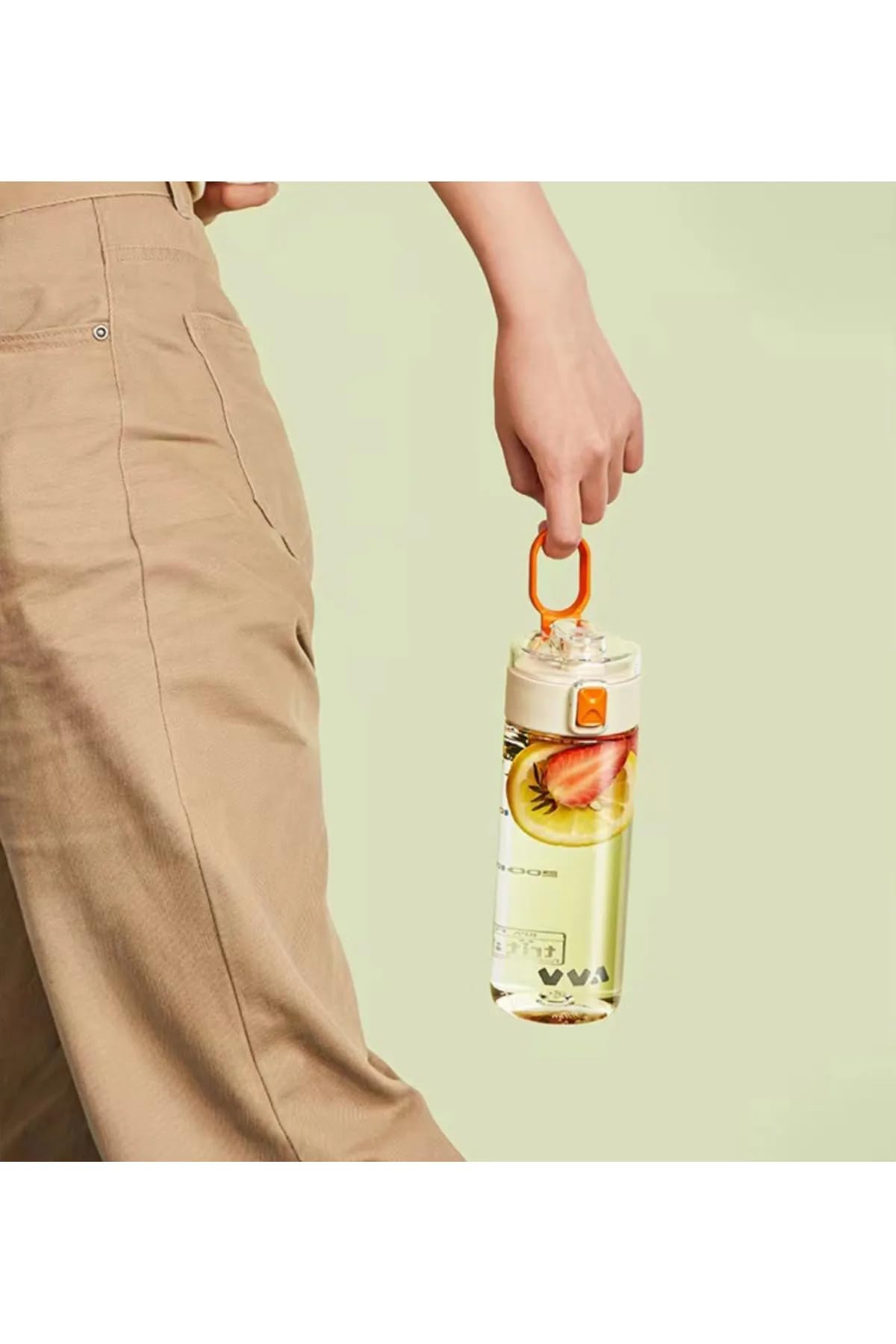 TKK 450ml Taşıma Kulplu Kilitlenebilir Kapak Ölçü Skalalı Rahat İçim Tritan Spor Matara (Siyah)