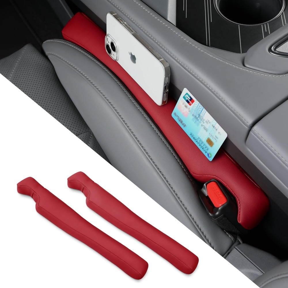 Mauxpiao D Pack Of 2 Pu Leather Car Seat Gap Fillersartificial Leather Seat Gap Organizers, Prevents Keys, Phones & Small Items From Falling, Fits Seat Gaps 3.5–6 Cm (Black) Rewr/D/2 Pack