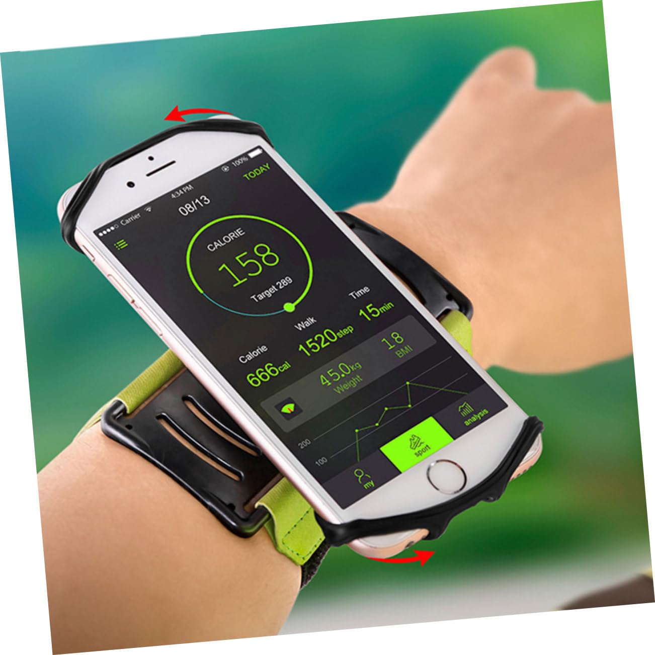 OSALADI 3piezas Soporte De Teléfono Móvil para Correr Brazalete con Rotación Material Elástico para Jogging y Deportes