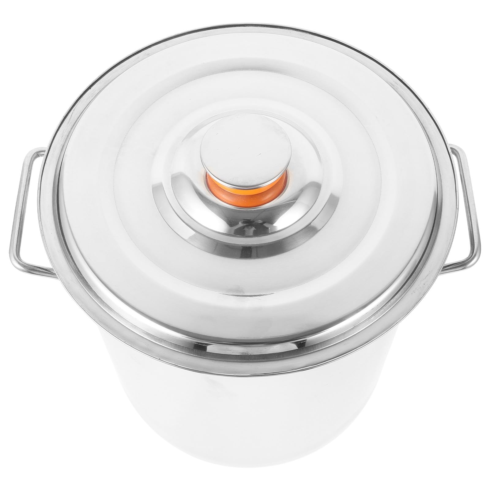 UKCOCO Pentola per Zuppa e Cottura Crostacei in Acciaio Inossidabile Argento Manico Design Lucidata e Superficie Liscia per Cucina Domestica