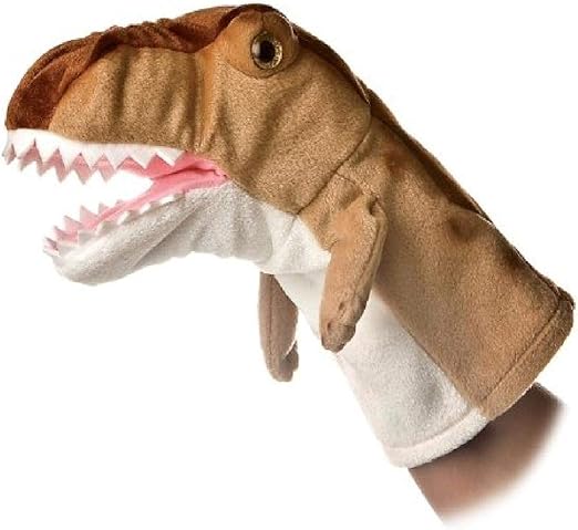 Aurora® Interactive Hand Puppet T-Rex Stuffed Animal - Storytelling Adventures - Playful Learning - Brown 10 Inches
