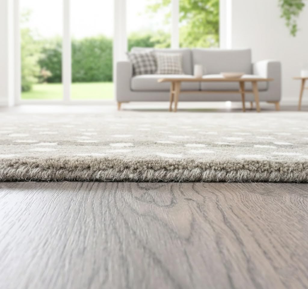 Traditional Hand Tufted Wool Area Rug 100% Wool, Durable & Soft – Perfect for Living Room, Bedroom, Dining Room & Entryway – Antelope Blue (Antelope Grey, 10' x 13')