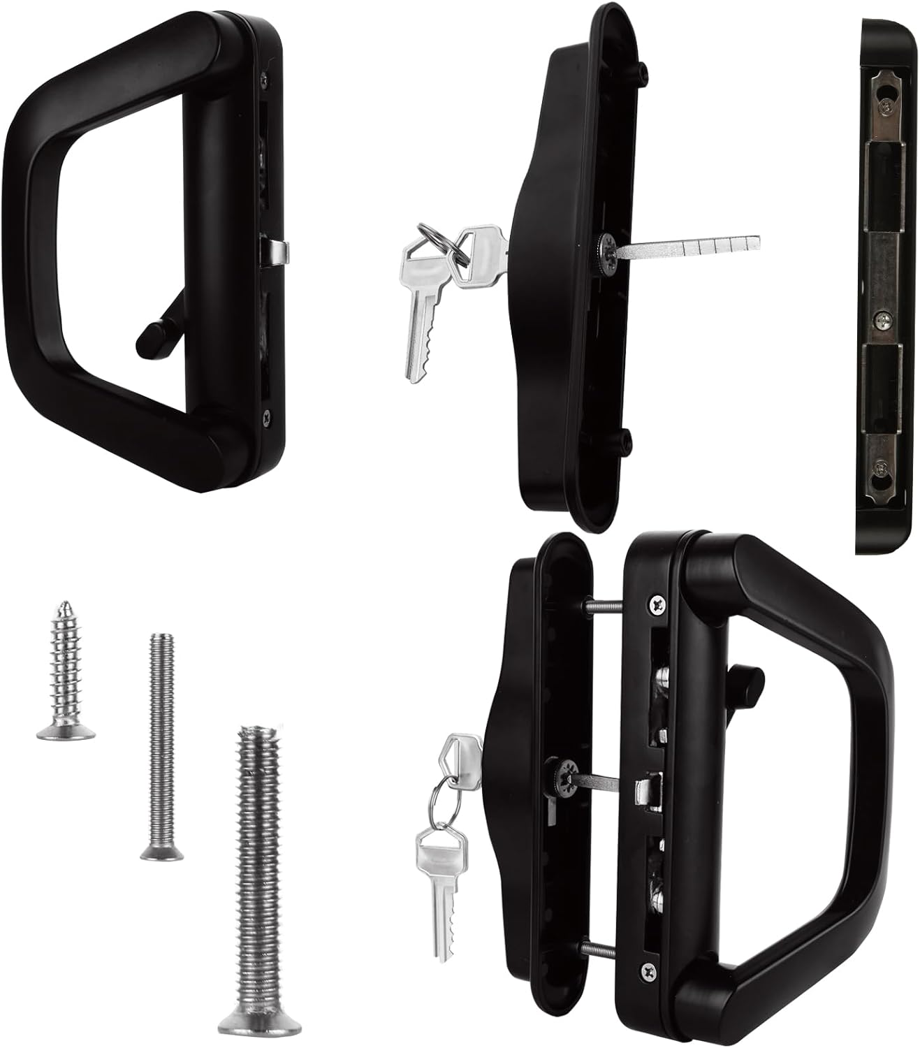 1 PCS Patio Sliding Door Handle Set with Cylinder Mortise