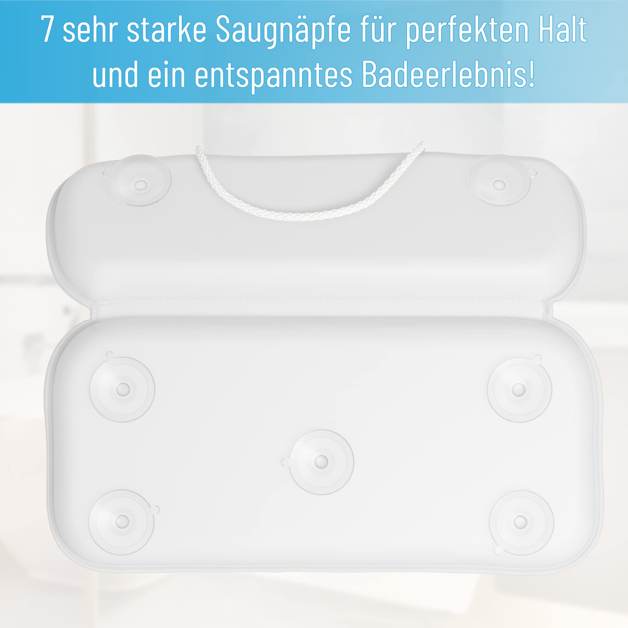 Sanilo Badewannenkissen, viele Bequeme Badekissen mit Motiv, Nackenkissen mit starken Saugnäpfen, waschbar (VIP-Lounge)
