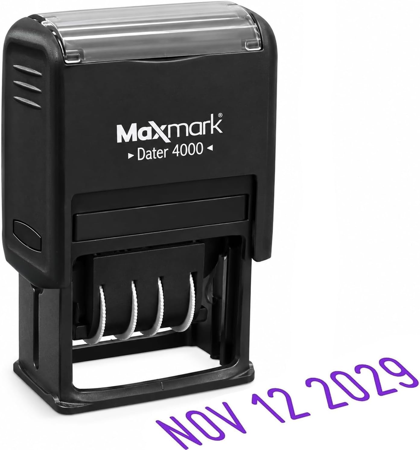 MaxMark Dater 4000 Self Inking Date Stamp - Purple