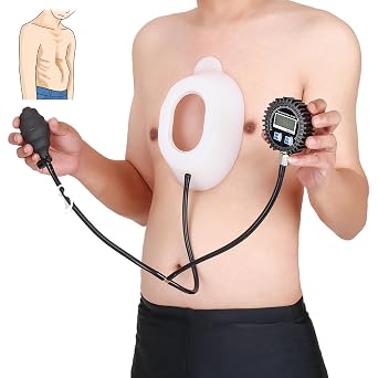 Pectus Excavatum Orthosis Brace, Pectus Excavatum Vacuum Bell with Pressure Gauge, Sternal Depression Support for Sunken Chest, Physical Chest Correction for All ages L