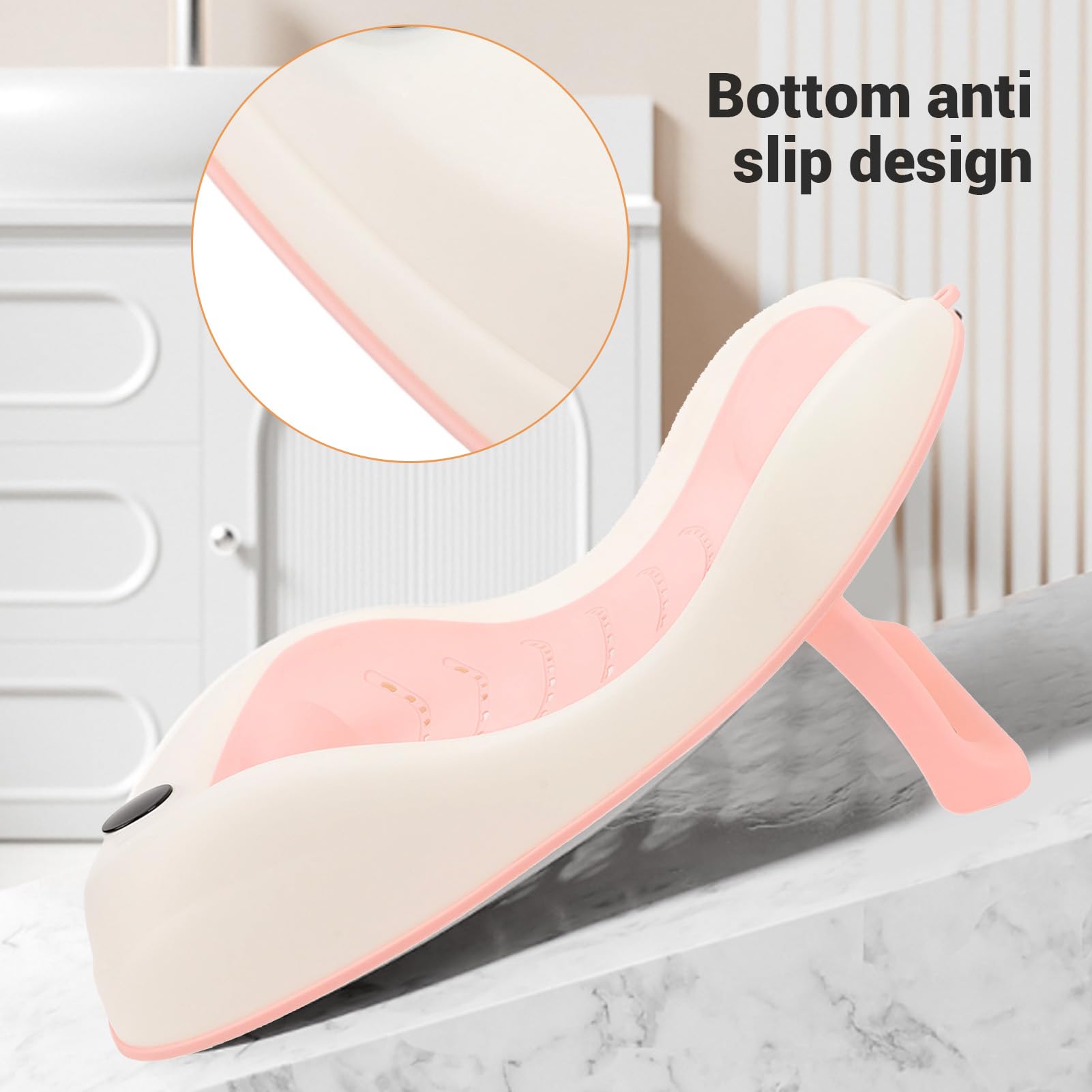 Supporto per Bagnetto per Bambini, Seggiolino per Vasca da Bagno con Termometro, Supporto per Bagnetto Portatile Antiscivolo per Lavandino Morbido, Multifunzionale per Neonati e