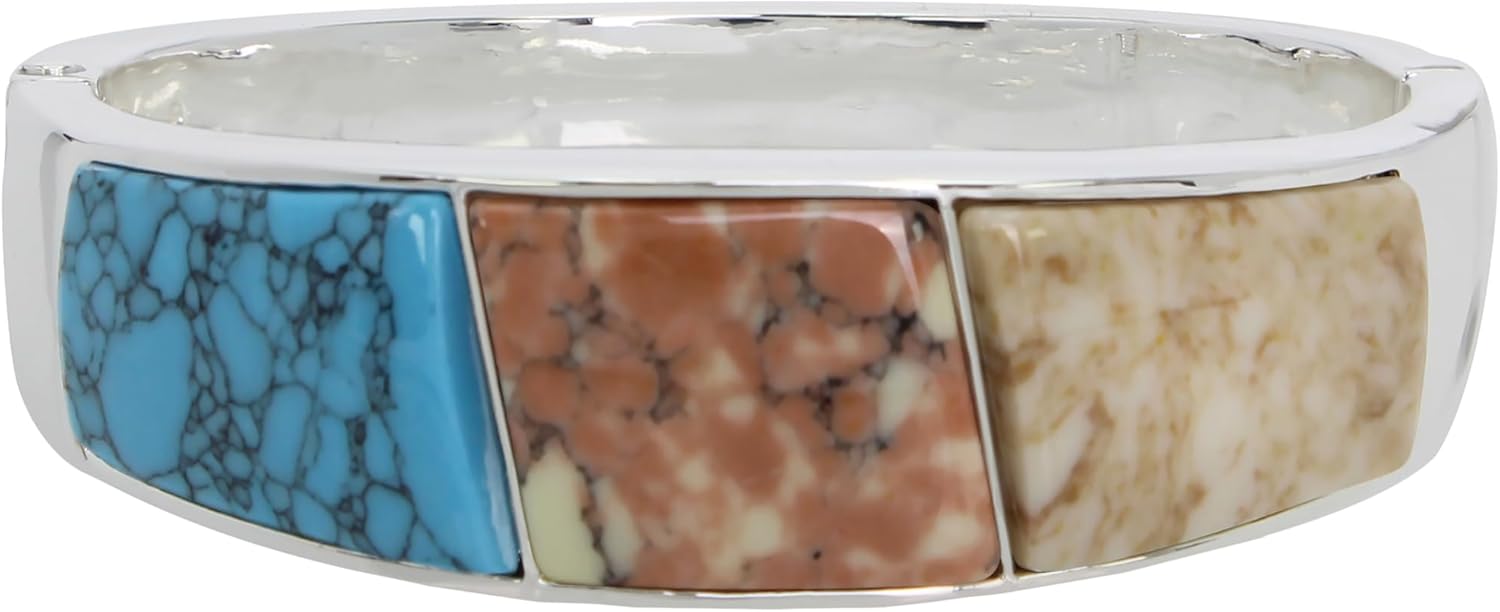 Robert Lee Morris Soho Womens Mixed Stone Bangle Bracelet, Multi/Silver 2