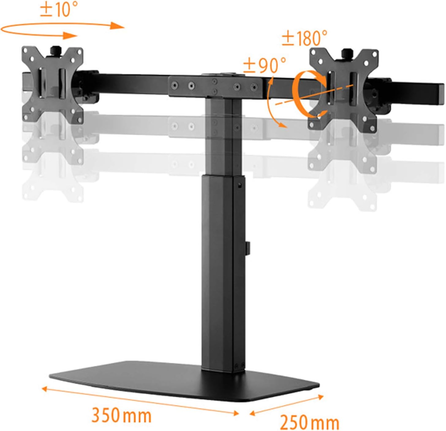 Amazon Co Jp グリーンハウス 液晶ディスプレイアーム 置き場所を選ばないスタンドタイプ 27インチまで対応 2画面 Gh Amcm02 パソコン 周辺機器