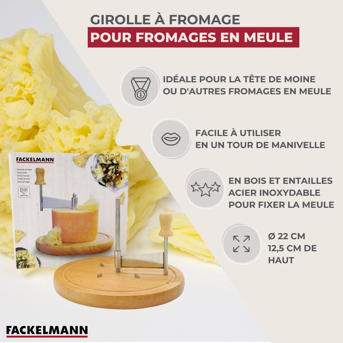 Fackelmann Lot de 2 girolles à fromage avec plateau