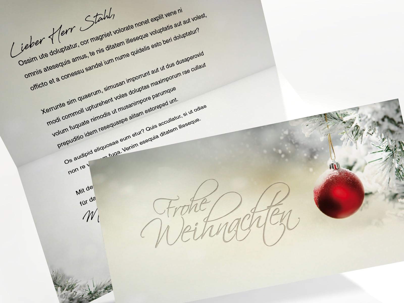 Weihnachtskarten Stille Nacht | DIN LANG Klappkarte mit passendem, bedruckbaren Einleger | optional mit passenden Kuverts (100 Karten + 100 Einleger)