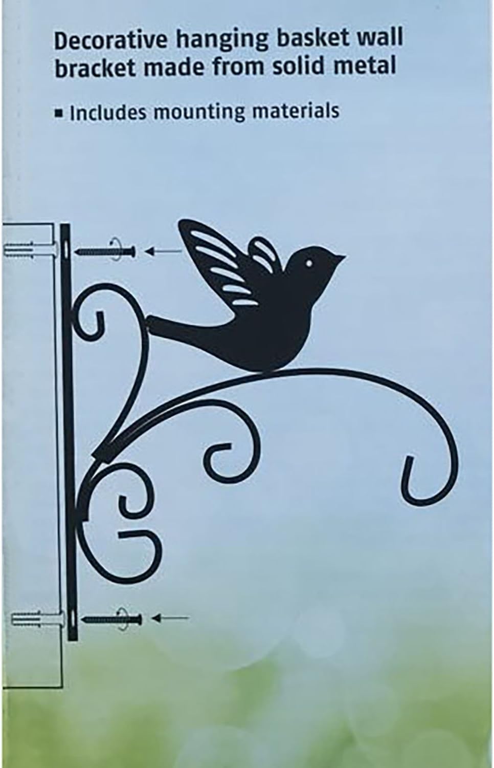 Torch Hanging Plant Bracket Hook Iron Decorative Plant Hanger for Flower Basket Bird Feeder Wind Chime Lanterns with Screws (B-Bird)