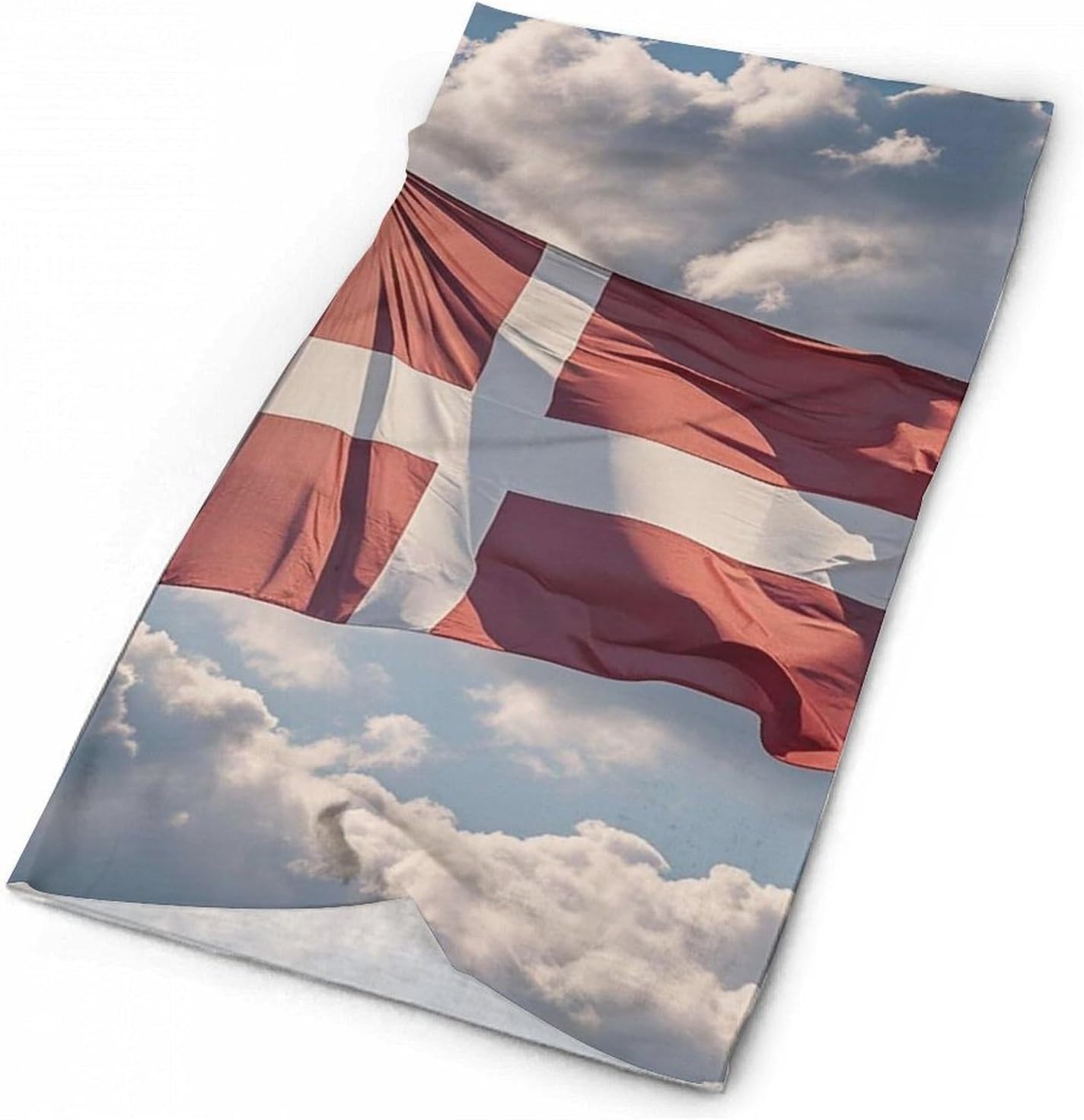 Upf 50+ Fishing Neck Gaiter Breathable Balaclava Half Face Mask Quick Dry Neckscarf Ski Mask Windproof Denmark Danish Flag Face Covering for Sun Protection Outdoor