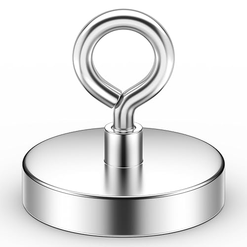 Imanes de pesca de neodimio fuertes, 700 libras (698.9 lbs) de potencia de tracción, imanes de tierras raras, 2.95 pulgadas (2.953 in) de diámetro,
