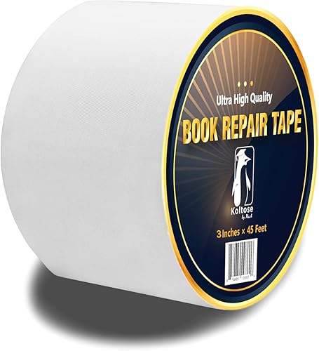 Cinta de encuadernación blanca, cinta de reparación de libros de tela blanca para encuadernadores, cinta de bisagra semitransparente, cinta para
