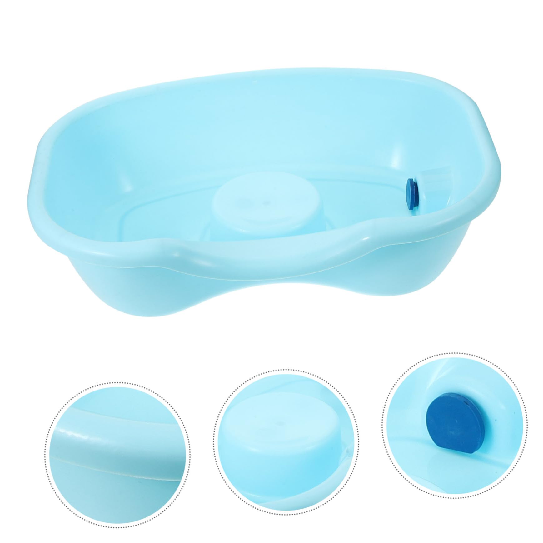 FRCOLOR Bacinella Lavacapelli Portatile in Plastica per Anziani e Letto, Lavaggio Chioma da Sdraiato Supporto per Collo e Spalle, Vaschetta Shampoo per Casa e Ospedale