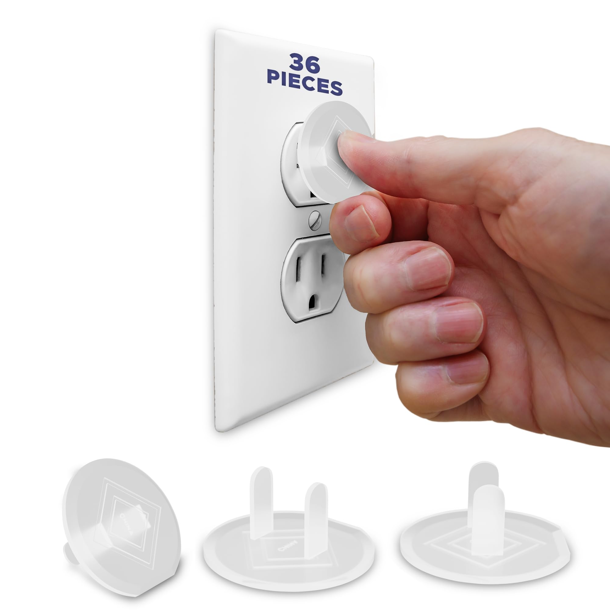 Mommy's Helper Outlet Covers Baby Proofing | Safe & Secure Plug Protectors for Electrical Outlets | Childproof Safety Socket Covers | Easy Installation | Protect Toddlers & Babies | White 36 Pack