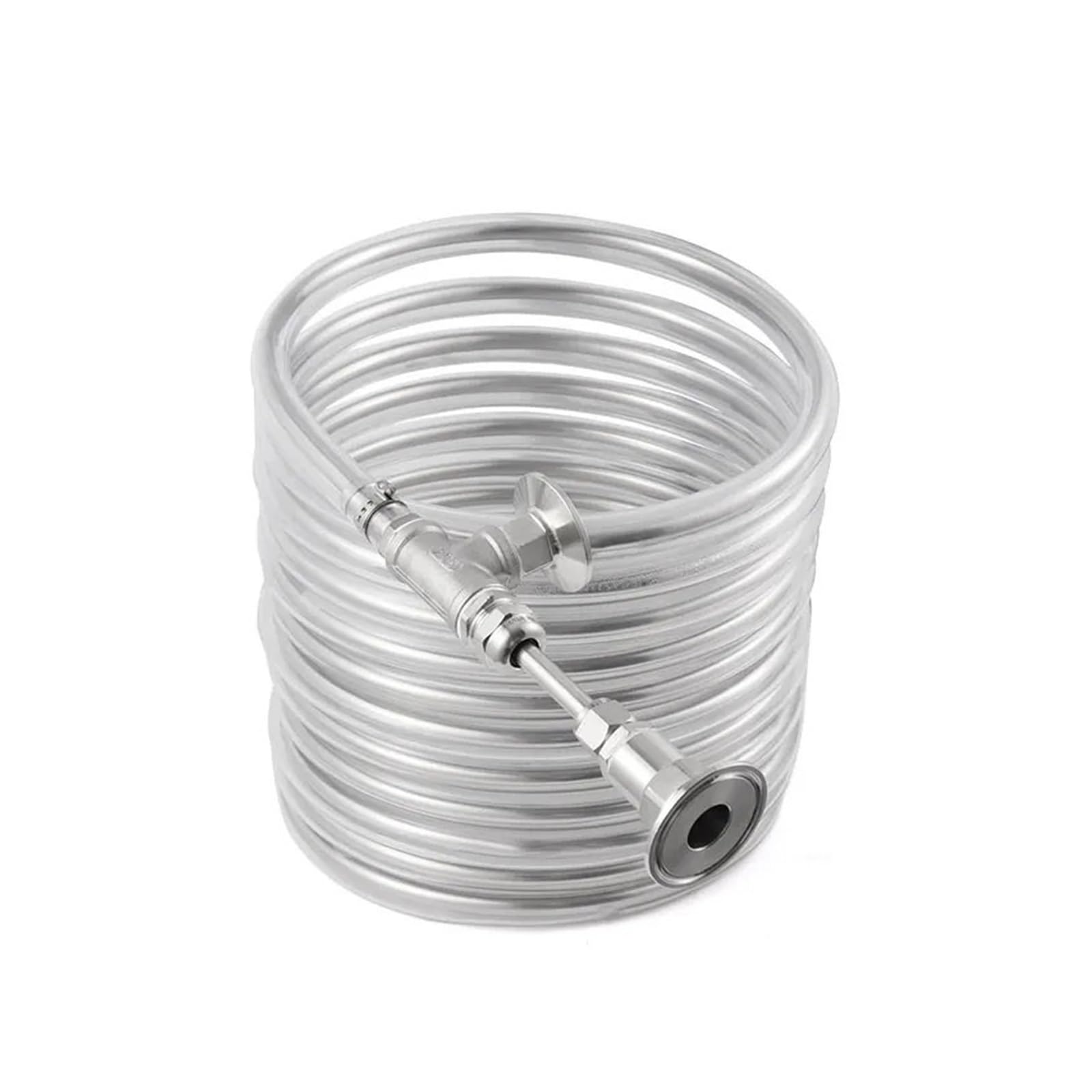 Zxzzas One Color Heat Exchanger, Counterflow Chiller,Stainless Steel Wort Heat Exchanger,1.5‘’Tri-Clamp Cooling Coil,9.52 * 0.5 * 10M Wort Chiller