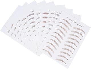 Fake Eyebrow Stickers 9 Sheets Brown Transfer Sticker | Realistic-looking Full Brow Effect, Reusable Temporary Tattoo Sheets, Natural Finish in Compact Pack