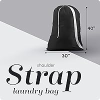 Vista 2 de Bolsa de lavandería Handy Laundry con correa de hombro - Cierre de cordón con bloqueo, material duradero, gran capacidad, costuras resistentes