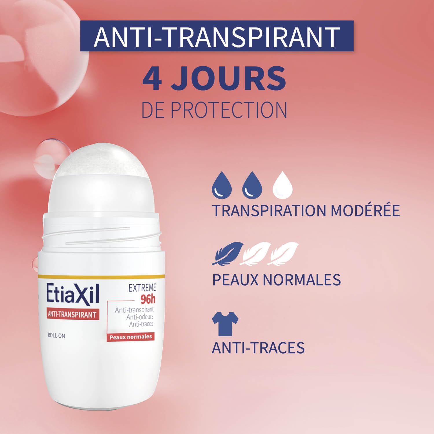 ETIAXIL Dezodorant antyperspiracyjny Roll on 50 ml 96 godzin Ekstremalne