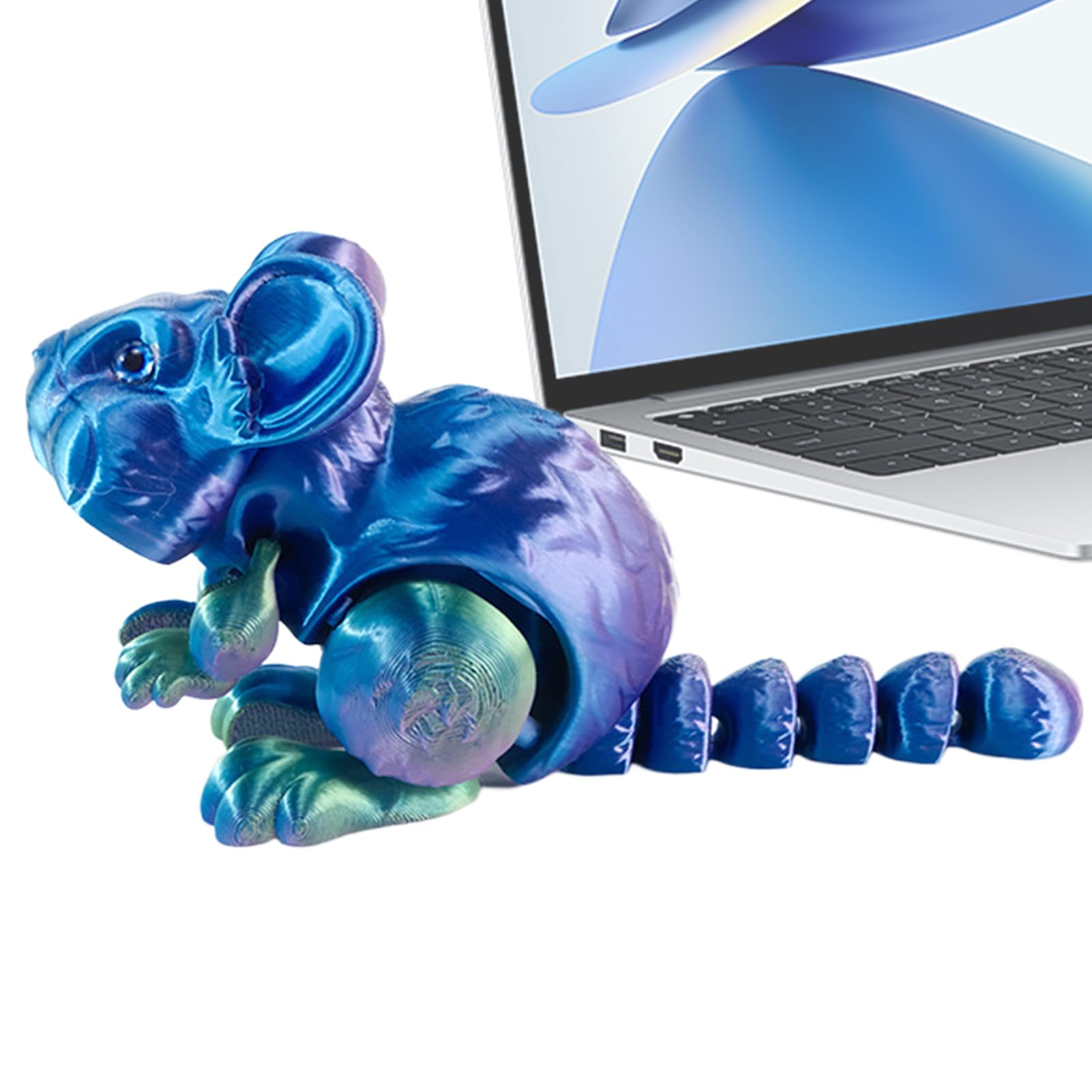3D Printed Hamster Toy - Desktop Hamster Fidget Animal Toy, Fully Articulated Body | Cute 3D Printed Desk Ornament, Stress Relief Toy, Creative Gift Idea for Christmas, Valentine's Day, Birthdays