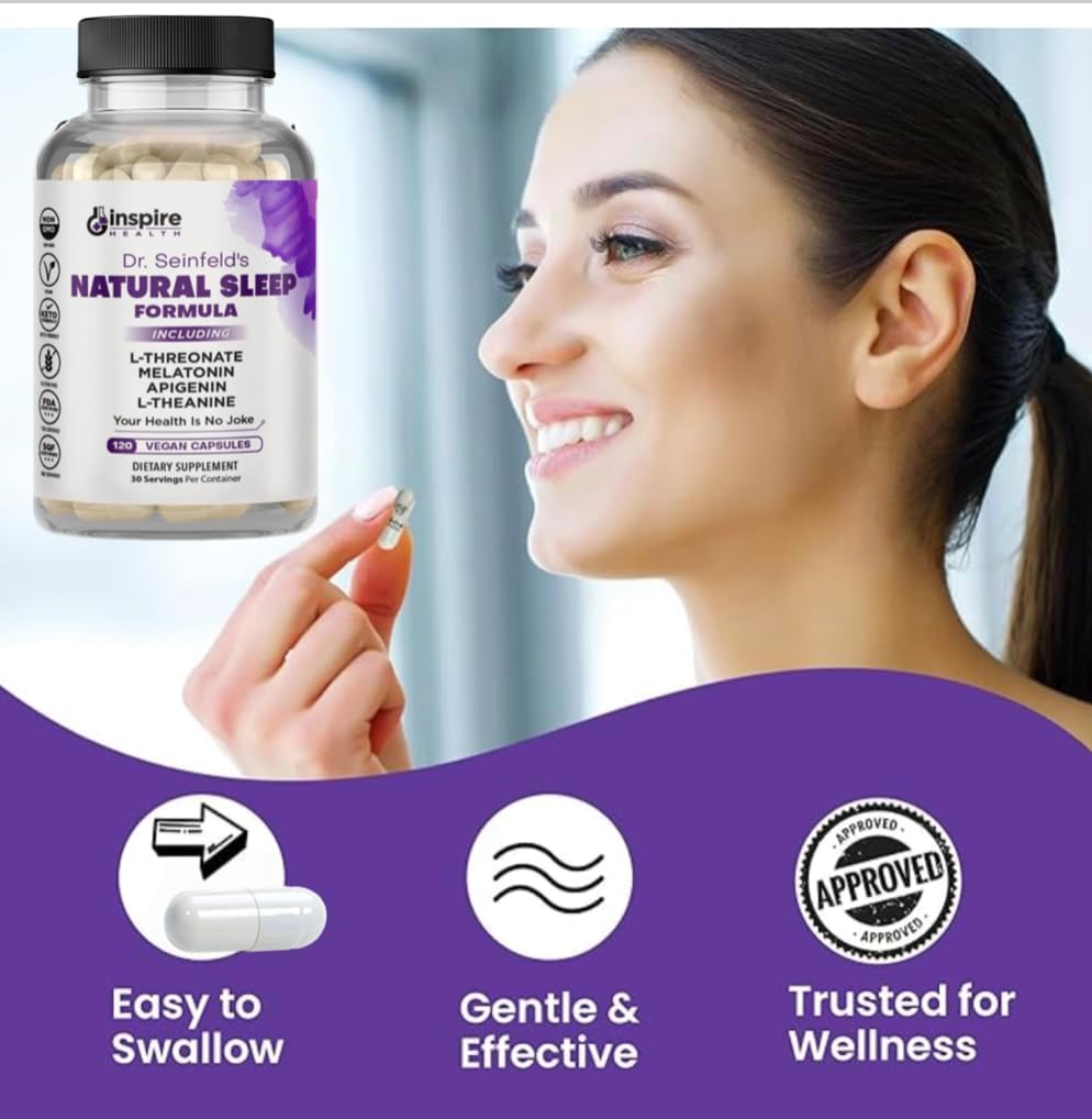 Sleep Support Formula - L-Threonate, Apigenin Melatonin, L-Theanine - 120 Capsules - 4-in-1 Non-Habit Forming Apigenin Supplement - Restful Nights and Refreshing Mornings - by Ginsipre Health