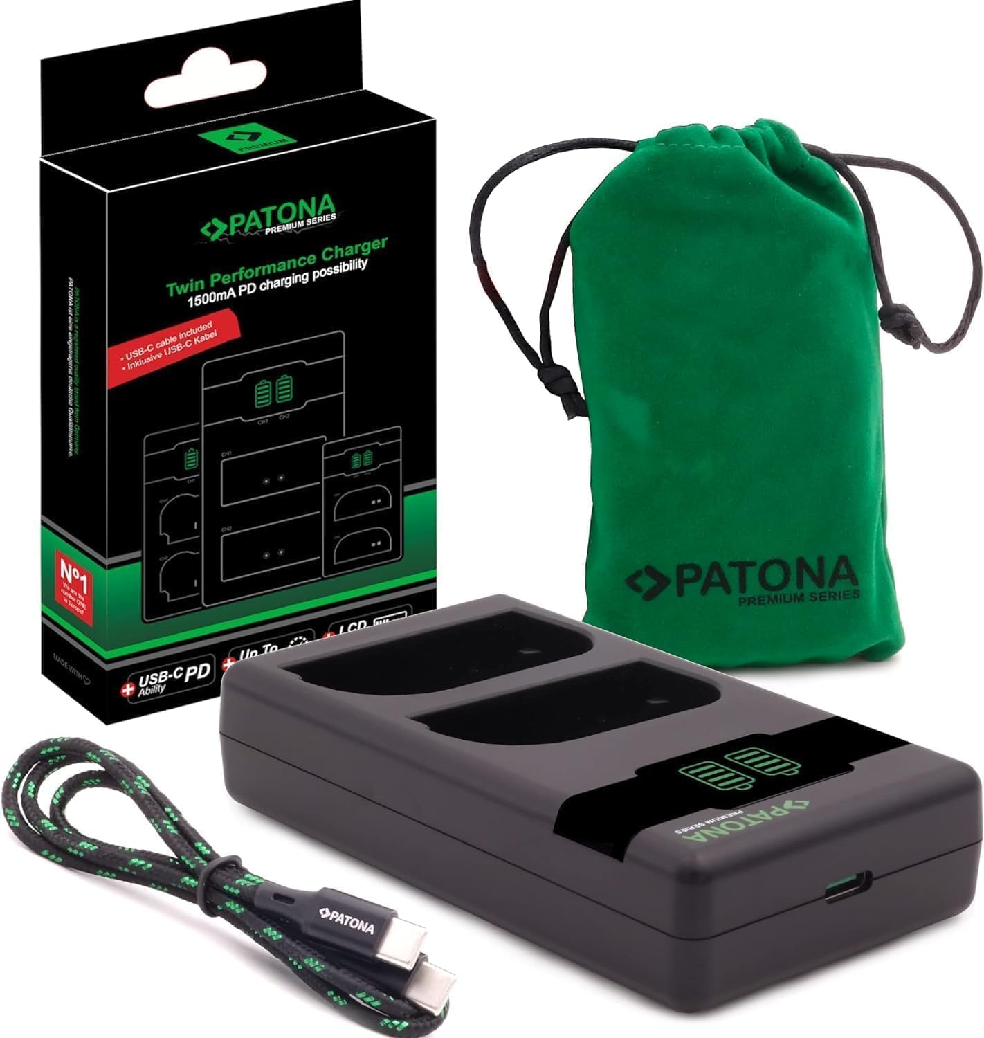 Baxxtar MaxProtect LP-E6NH Batterie 2X 2600mAh NTC Capteur V1 Boîtier - Chargeur 1500mA PD-Performance USB-C Compatible avec Canon EOS R5 R6 R6II R7 5D Mark II III 5DS 6D 7D 60D 70D 80D 90D XC10 XC15