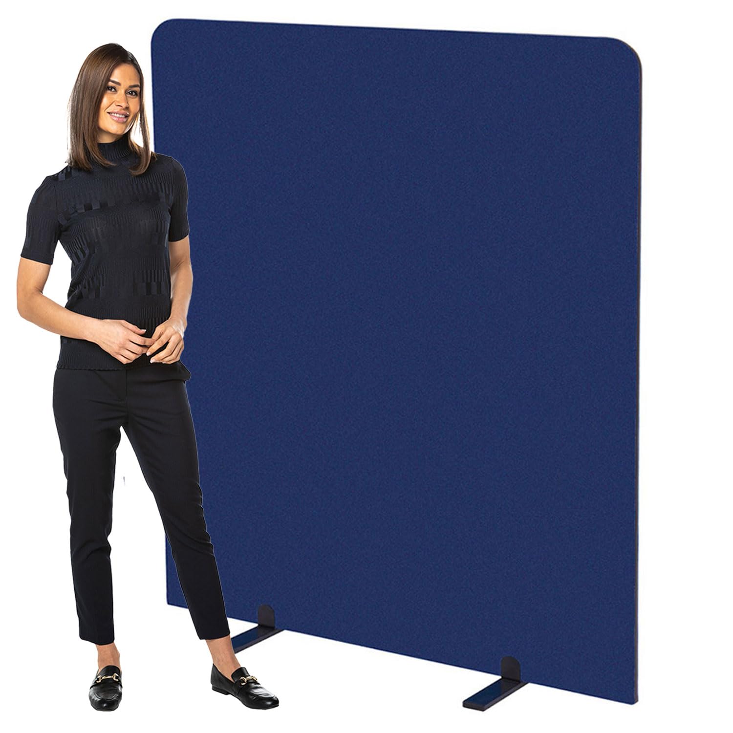 Wonderwall Floor Standing Room Divider Screens 180 x 160cm, Dark Blue