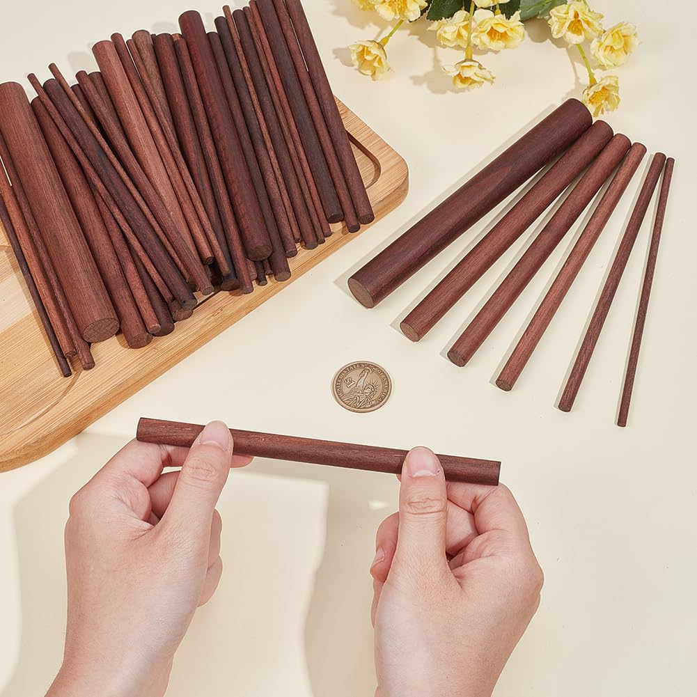 OLYCRAFT 16 Stück Walnuss Holzdübel - 19cm Rundstäbe 10mm Für Holzarbeiten